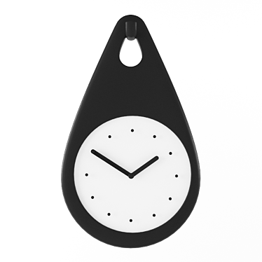 Sleek Black Wall Clock, 40cm 3D model image 1 