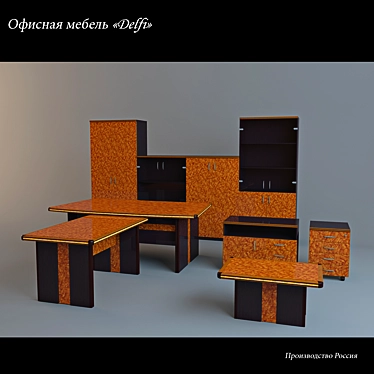 Modern Office Furniture Set 3D model image 1 