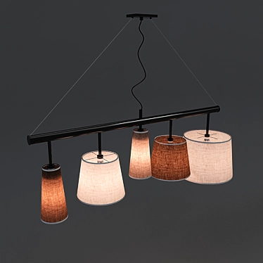 Parecchi Chandelier: Elegant Black Lighting 3D model image 1 