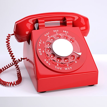 Vintage Red Telephone 3D model image 1 