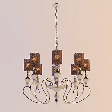 Elegant 8-Light Chandelier 3D model image 1 