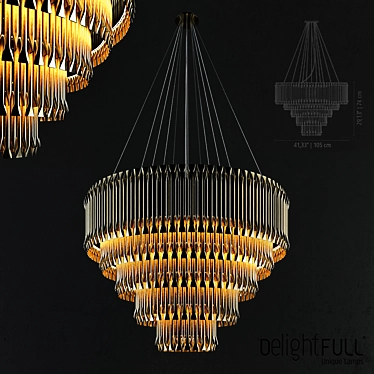 Elegant Matheny Suspension Light 3D model image 1 