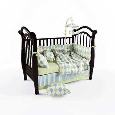 Argyle Green Blue Cots | Sweet Jojo Designs 3D model image 1 
