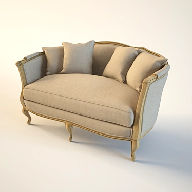 Provençal French Sofa 3D model image 1 