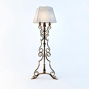 Handcrafted Floor Lamp 3D model image 1 