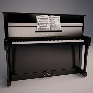 Elegant Yamaha B3 Upright Piano 3D model image 1 