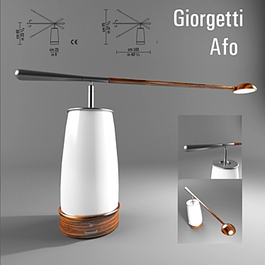  Stylish Solid Wood Table Lamp 3D model image 1 