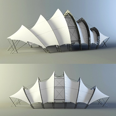 Metal Frame Summer Tent 3D model image 1 