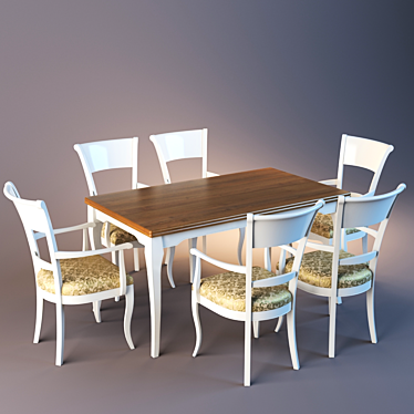 Modern Interstyle G226 Table and G228 Chair 3D model image 1 