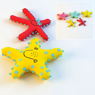 Seastar & Starfish: Kids Room Pillow-Toys 3D model image 1 