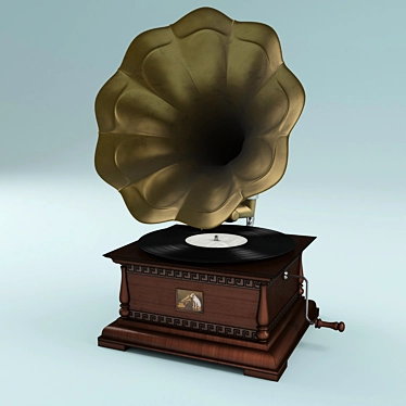 Vintage Gramophone Record Player 3D model image 1 