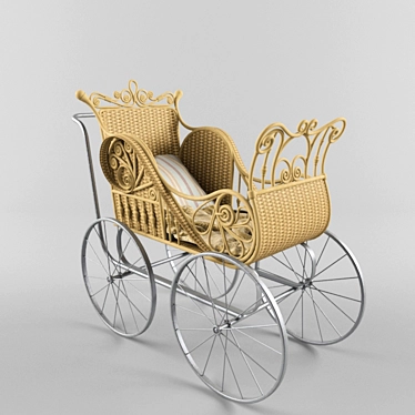 Vintage Pram: Classic Charm for Kids 3D model image 1 