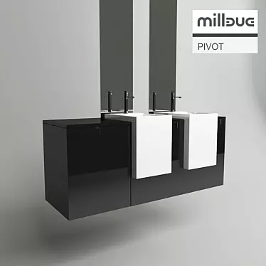 Elegant Milldue Pivot: 1640x540x730mm 3D model image 1 