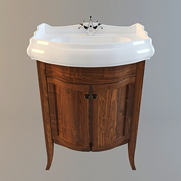 Vintage-inspired Kerasan Retro Basin 3D model image 1 