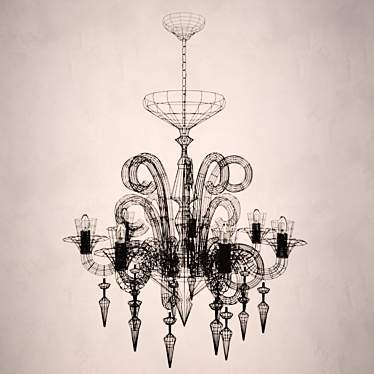 Elegant "Gloria" Chandelier by Forestier 3D model image 1 