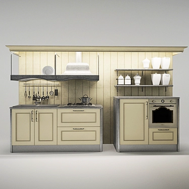 Modern Italian Kitchen "Ambra" by Gatto 3D model image 1 