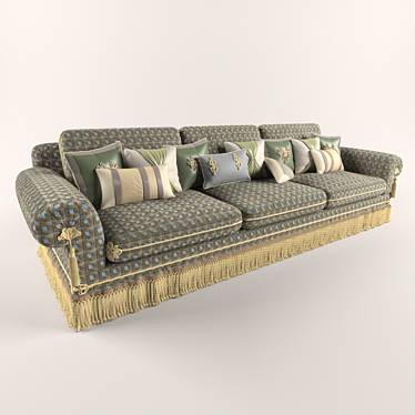 Elegant Hector 3-Seater Sofa 3D model image 1 