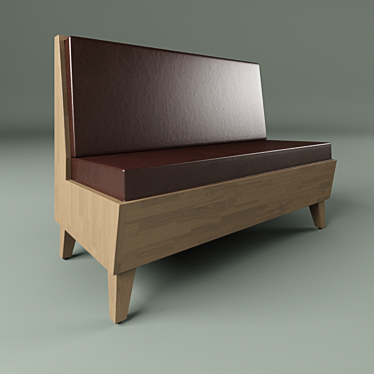 Modern Leather Kalina Settee 3D model image 1 