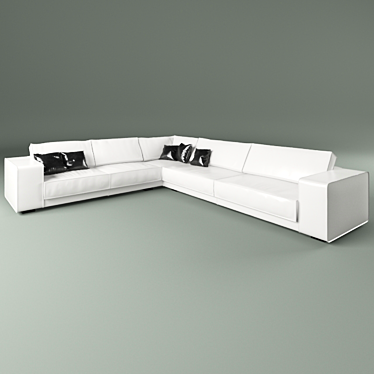 Modern Geometric Corner Sofa Collection 3D model image 1 