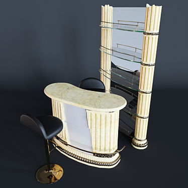 Elegant Marble Bar Set 3D model image 1 
