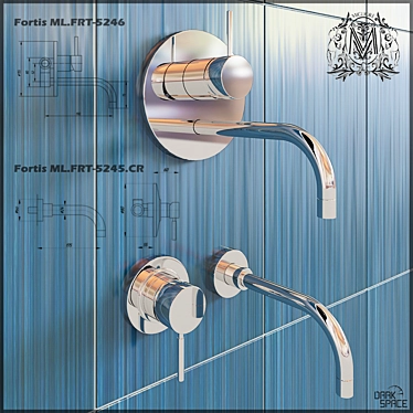 Migliore Fortis ML.FRT-5246 Wall-Mounted Basin Mixer 3D model image 1 