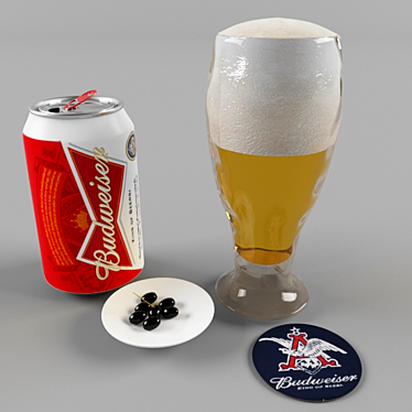 Refreshing Budweiser Beer 3D model image 1 