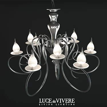 Elegant Chrome Luce da Vivere Chandelier 3D model image 1 