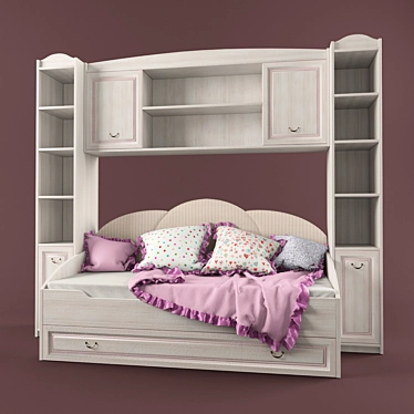 Playful Children's Furniture Set with Covers and Cushions 3D model image 1 