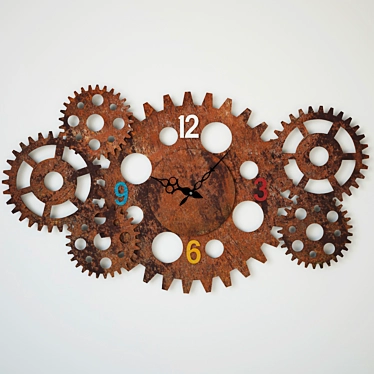 Gear Wheel Wall Clock 3D model image 1 