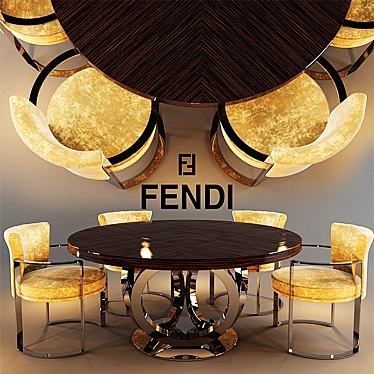 Luxury Fendi Table: Elegant and Versatile 3D model image 1 