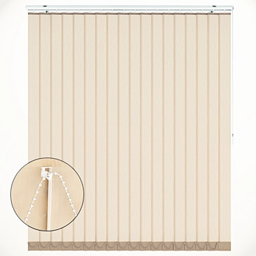 Versatile Vertical Blinds: Detailed Model with Mechanisms 3D model image 1 