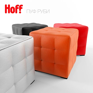 Velvet Ruby Ottoman 3D model image 1 