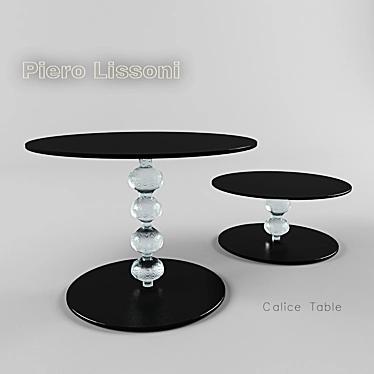 Elegant Glass Calice Table 3D model image 1 