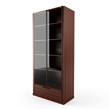 Dorotea Oak Glass Door Bookcase 3D model image 1 