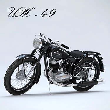 Retro Style IZH-49 Motorcycle 3D model image 1 