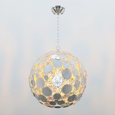 Gleaming Elegance: Crystorama Palla Chandelier 3D model image 1 