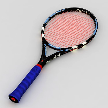 Sleek and Powerful Tennis Racquet 3D model image 1 