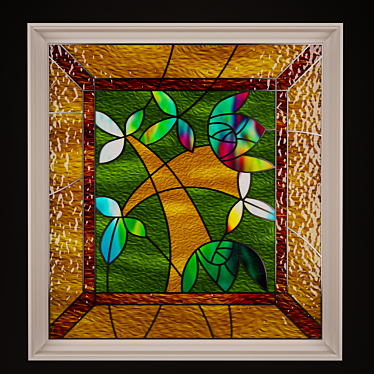 Elegant Stained Glass Decoration 3D model image 1 