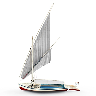 Felucca: Timeless Decked Sailboat 3D model image 1 