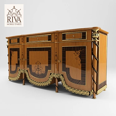 Luxury Riva 4076 Art Cabinet 3D model image 1 