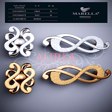 Luxury Gold Furniture Handles 3D model image 1 