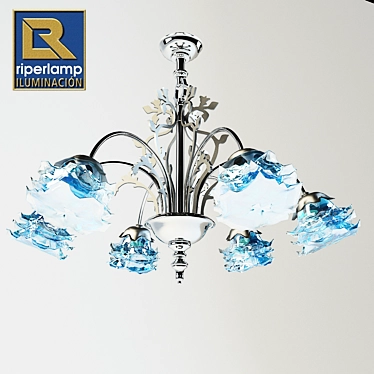 Elegant Silver Chandelier 3D model image 1 