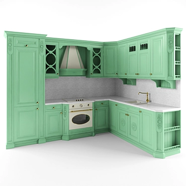 Elegant Maria Rosa Kitchen 3D model image 1 