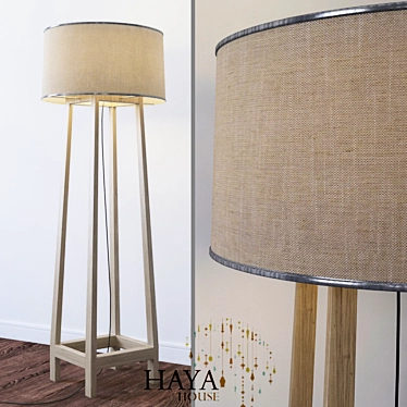 Title: Vintage Wood Haya Lamp 3D model image 1 