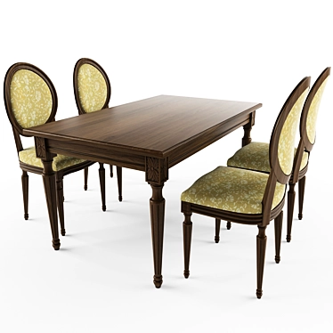 Elegant Maria Rosa Dining Set 3D model image 1 