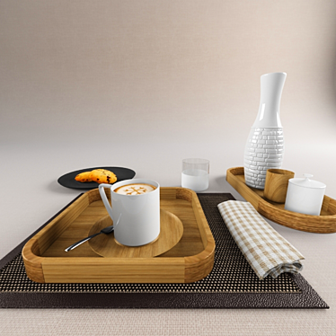 Elegant Dining Set 3D model image 1 