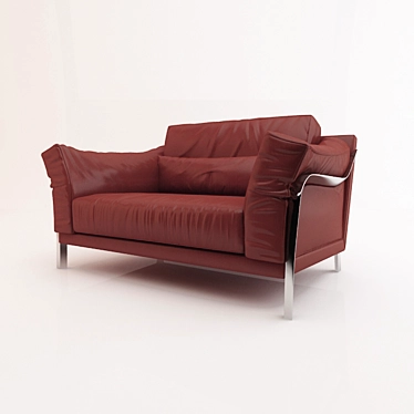 Italian Leather Sofa: Elegant and Versatile 3D model image 1 