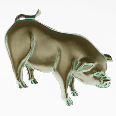 Pig Relief Wall Decor 3D model image 1 