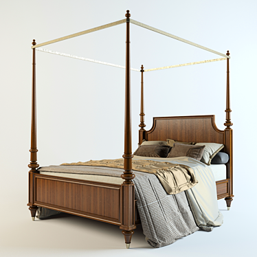 Georgetown Queen Bed: Quail Hollow Luxury 3D model image 1 