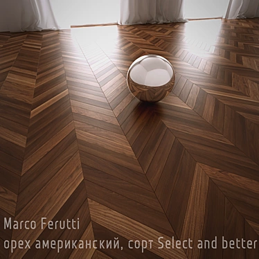 Title: Herringbone Parquet French: Marco Ferutti American Walnut 3D model image 1 